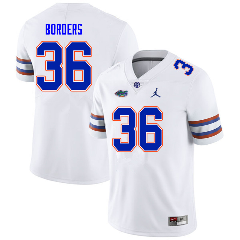Men #36 Chief Borders Florida Gators College Football Jerseys Sale-White
